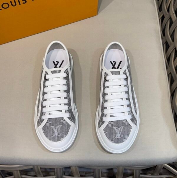 LVE Lagoon Trainers – Grey Monogram Denim Canvas