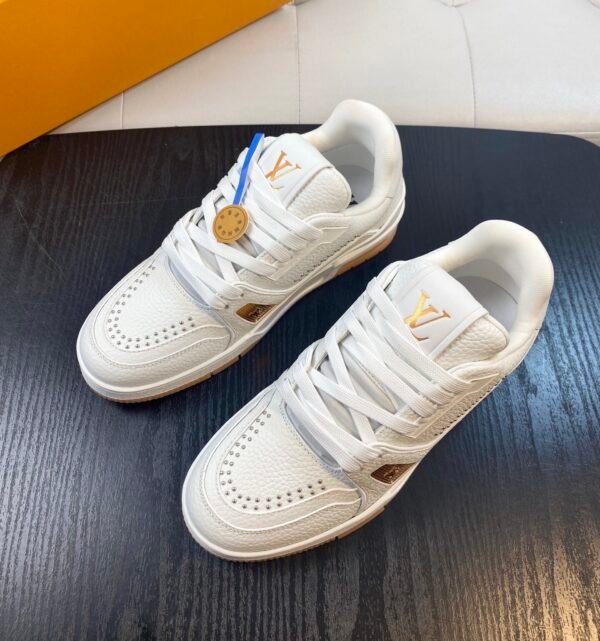 LVE Trainer Sneaker - White Orange Rubber Gum Sole