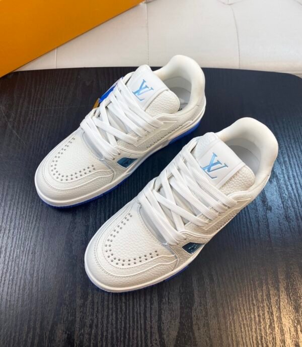 1 LVE Trainer Sneaker – White Blue Rubber Sole