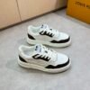 LVE White Brown Casual Low-Top Sneaker Trainer
