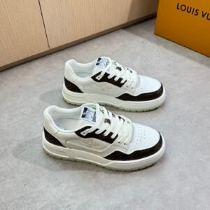 LVE White Brown Casual Low-Top Sneaker Trainer