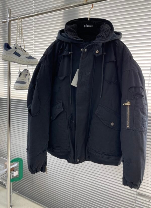 BLNCG Destroyed Bomber Jacket - Black