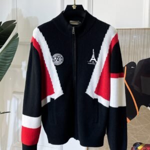 1 BLNCG Paris Sports Icon Zip-Up Knit Jacket - Black/White/Red