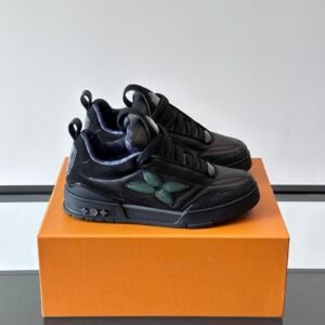 LVE Skate Grained Leather Trainer - Black