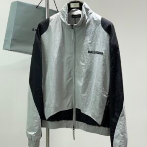 1 BLNCG Zip-Up Windbreaker Jacket - White Black