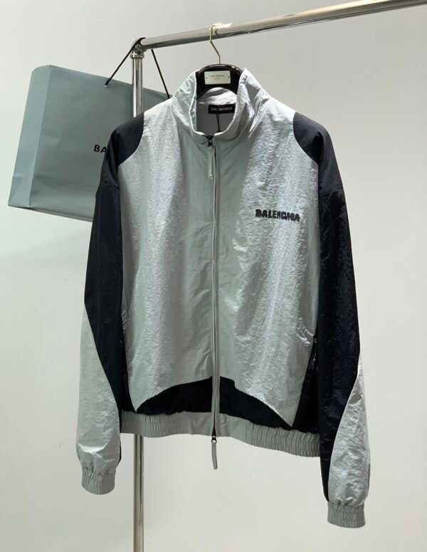1 BLNCG Zip-Up Windbreaker Jacket - White Black