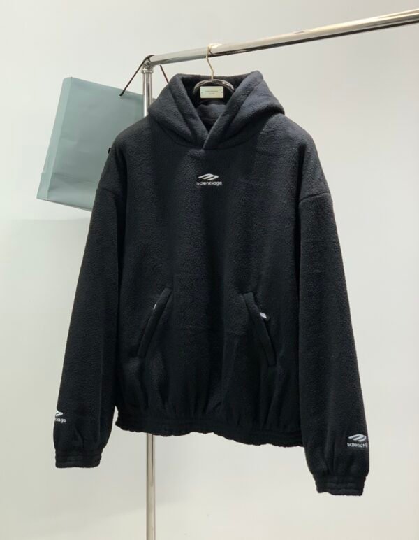 BLNCG Ski 3B Embroidered Logo Fleece Hoodie - Black