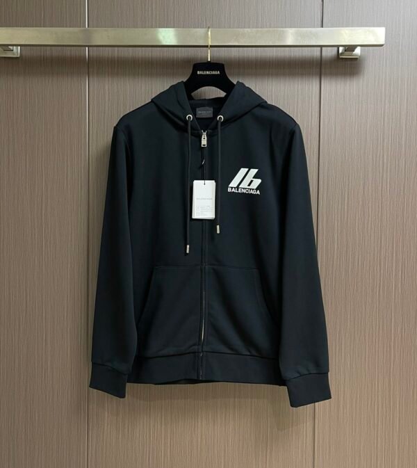 1 BLNCG Logo-Print Zip-Up Hoodie - Black