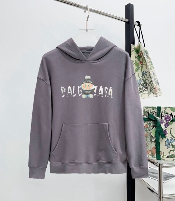 BLNCG Logo Print Hand-Drawn Graphic Hoodie - Slate Purple