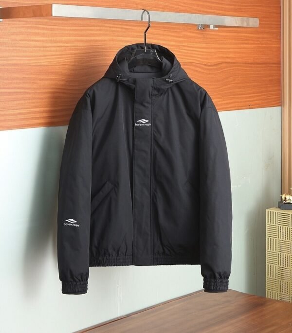 1 BLNCG Skiwear 3B Sports Logo Print Hooded Jacket - Black