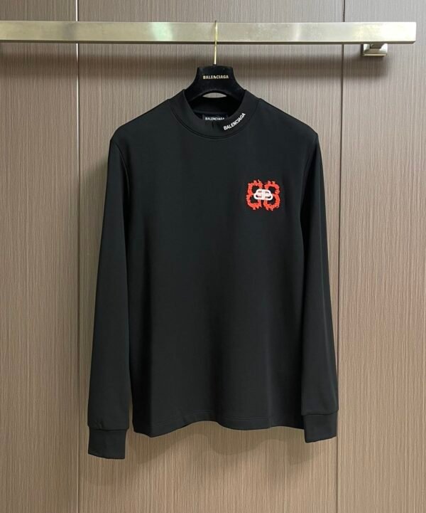 BLNCG Embroidered Logo Crew Neck Jumper - Black