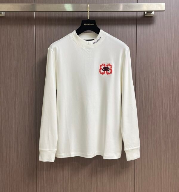 BLNCG Embroidered Logo Crew Neck Jumper – White