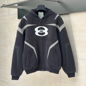 BLNCG Zip-Up Biker Hoodie - Grey