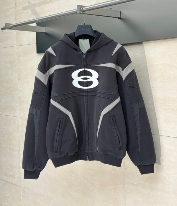 BLNCG Zip-Up Biker Hoodie - Grey