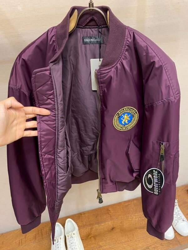BLNCG Emblem Patch Bomber Jacket – Purple