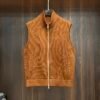LVE Brown Monogram Knit Gilet