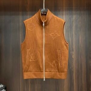 LVE Brown Monogram Knit Gilet