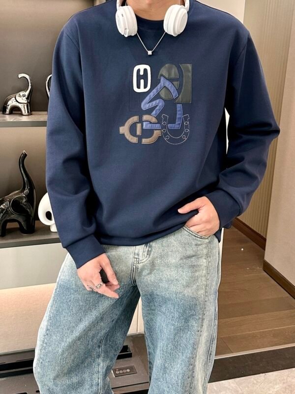 117315d2 HRMS Graphic Appliqué Jumper – Navy Blue