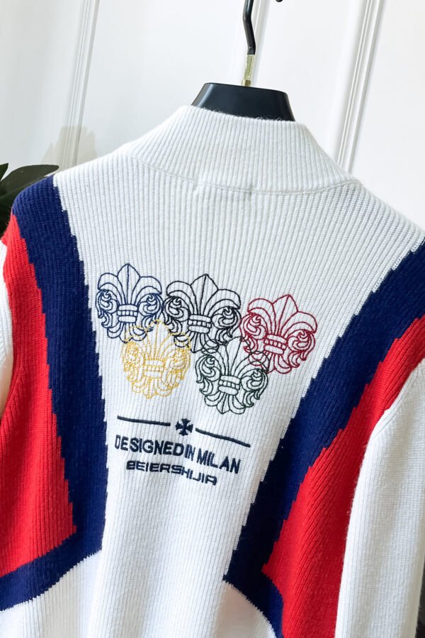 12 BLNCG Paris Sports Icon Zip-Up Knit Jacket - Black/White/Red