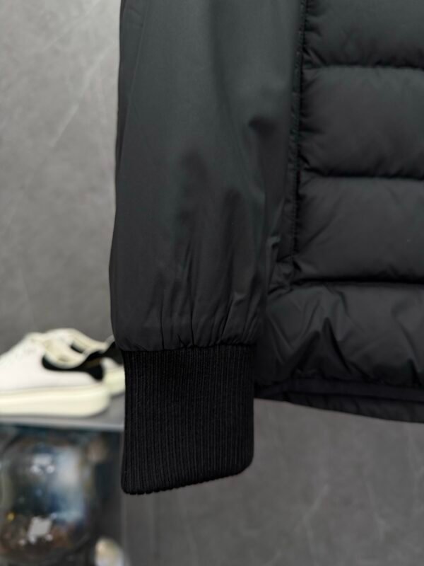 12474d85 MNCLR Ribbed-Collar Quilted Black Jacket