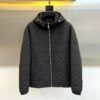 CD Quilted Hooded Zip-Up Jacket - Black