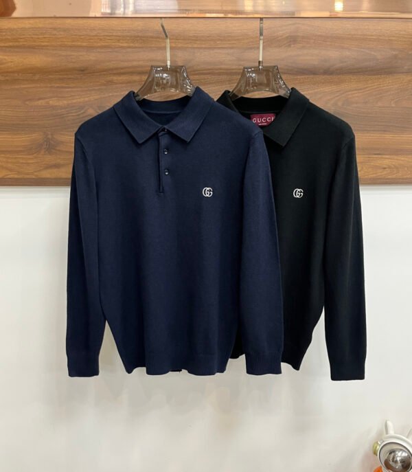 GCCI Logo Embroidered Polo Collar Jumper