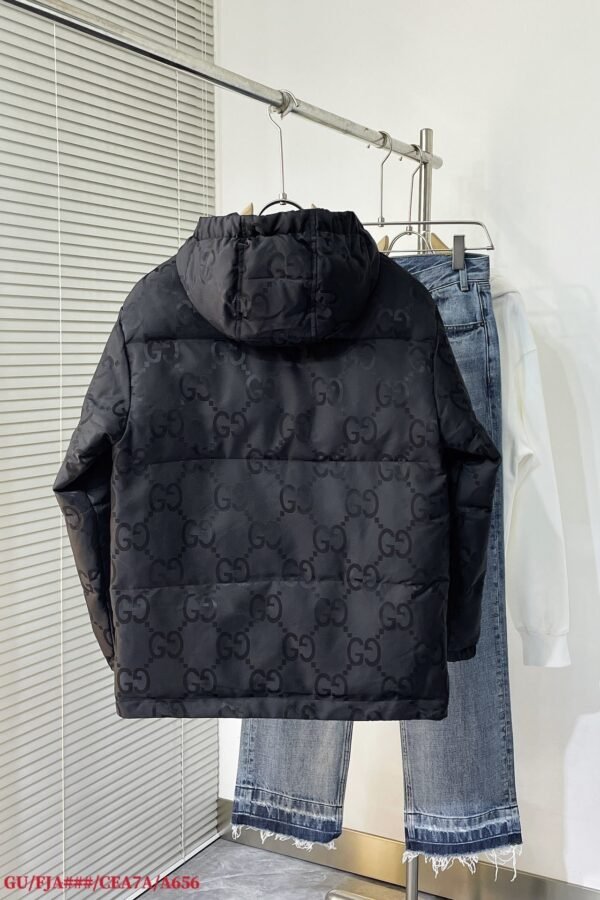 GCCI Monogram Hooded Puffer Jacket - Black