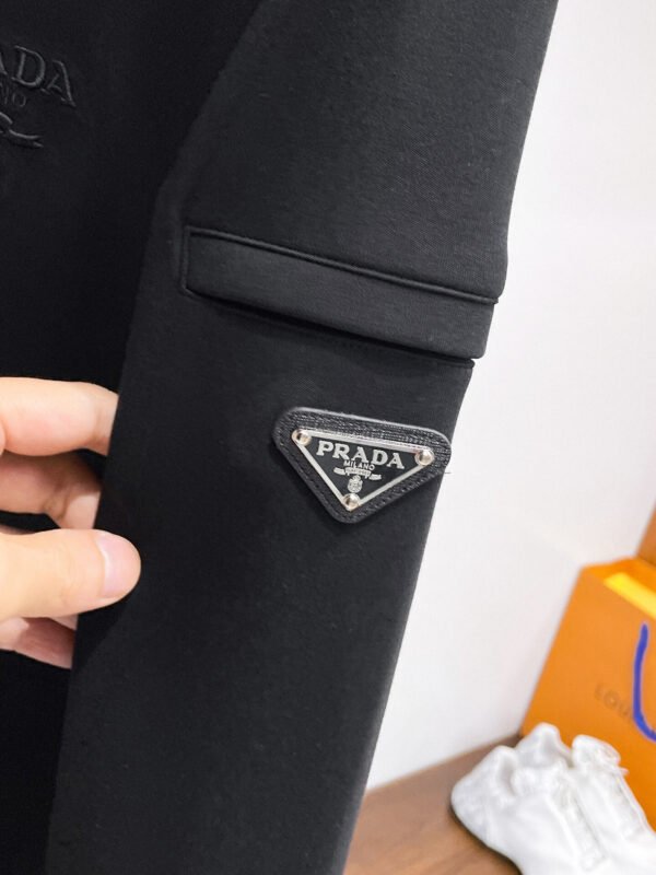 18da9e04 PRDA Crew Neck Jumper with Embroidered Chest Detail - Black