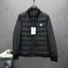 18fe15a1 MNCLR Ribbed-Collar Quilted Black Jacket
