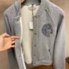 HRMS Embroidered Crest Varsity Jacket - Grey