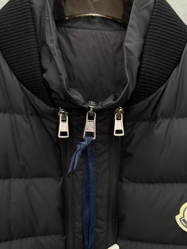 1aabbdd9 MNCLR Ribbed-Collar Quilted Black Jacket