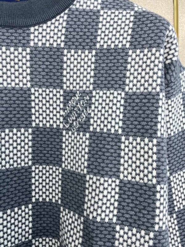 LVE Check Pattern Knit Jumper - Blue Grey