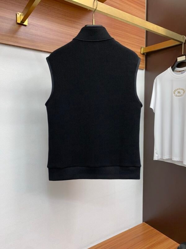 DG Ribbed Knit Zip Gilet - Black