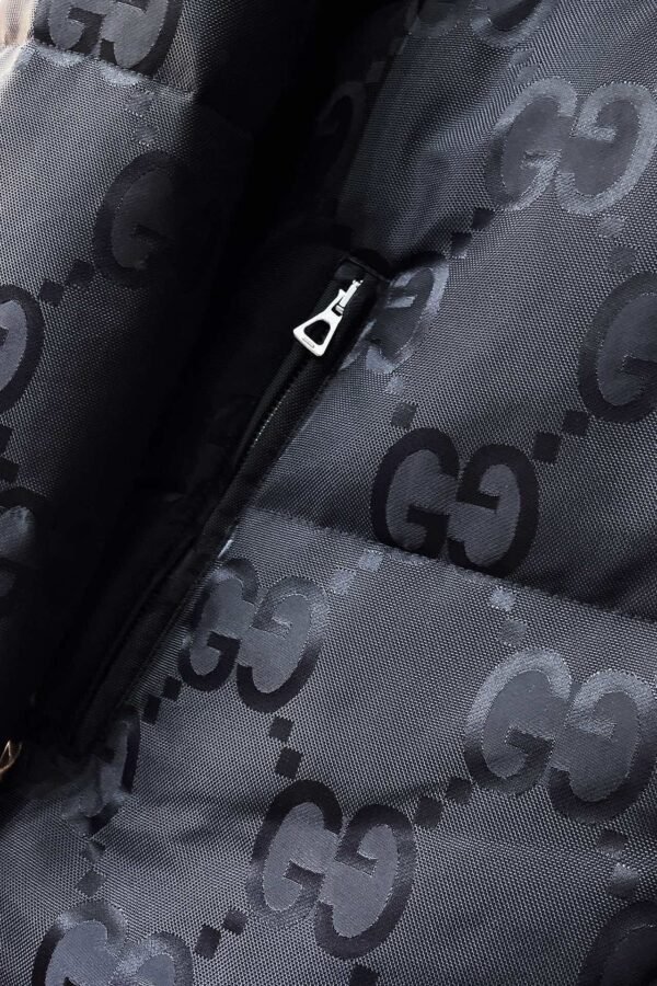 GCCI Monogram Hooded Puffer Jacket - Black