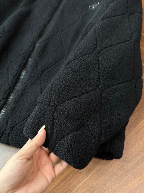 PRDA Fleece Zip Jacket with Logo Patch - Black