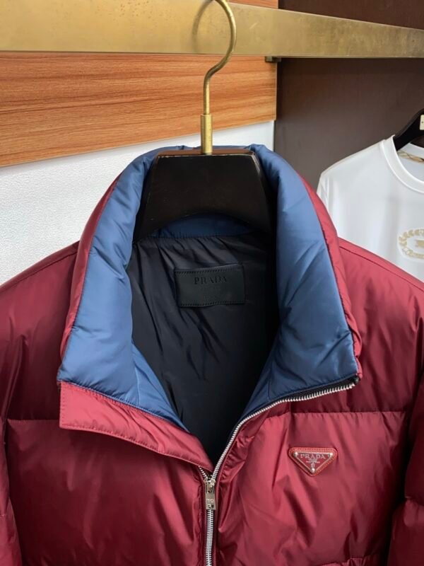 PRDA Puffer Jacket with Logo Patch - Burgundy
