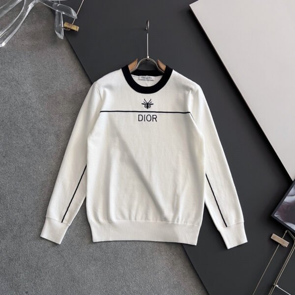 CD Crew Neck Jumper with Embroidered  Insect Motif