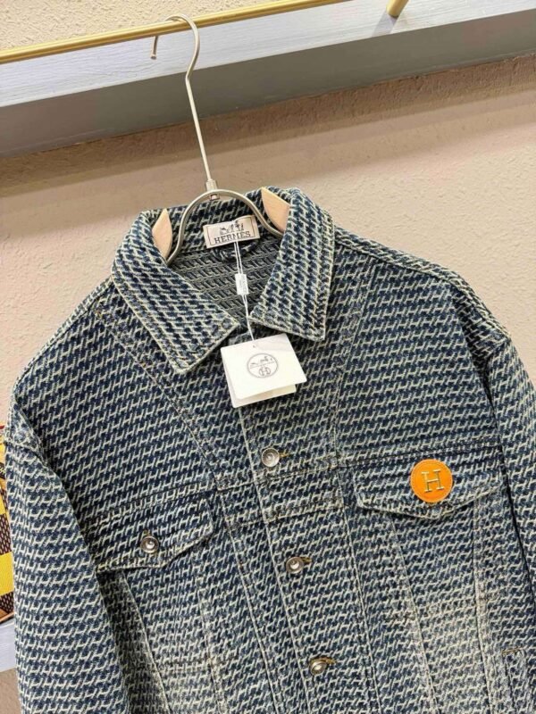 HRMS Button-Front Jacket with Logo Patch - Grey