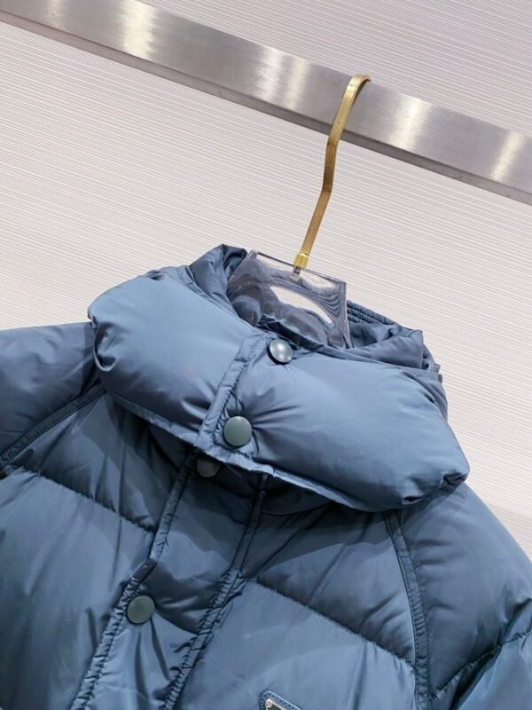 PRDA Hooded Puffer Jacket with Logo Patch - Blue