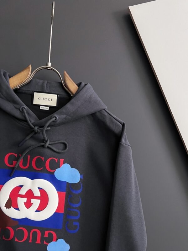 GCCI Graphic Print Hooded Jumper - Charcoal Grey