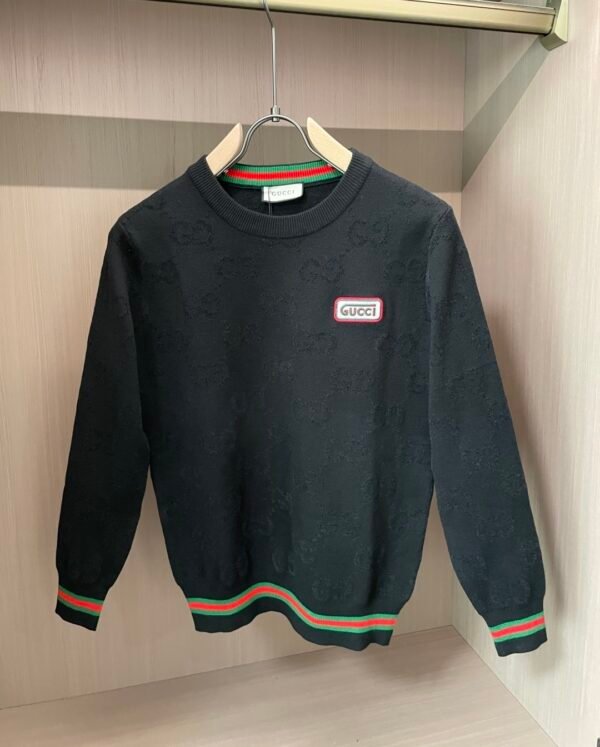 1f7f79bf GCCI Crew Neck Jumper with Embroidered Logo Patch - Black