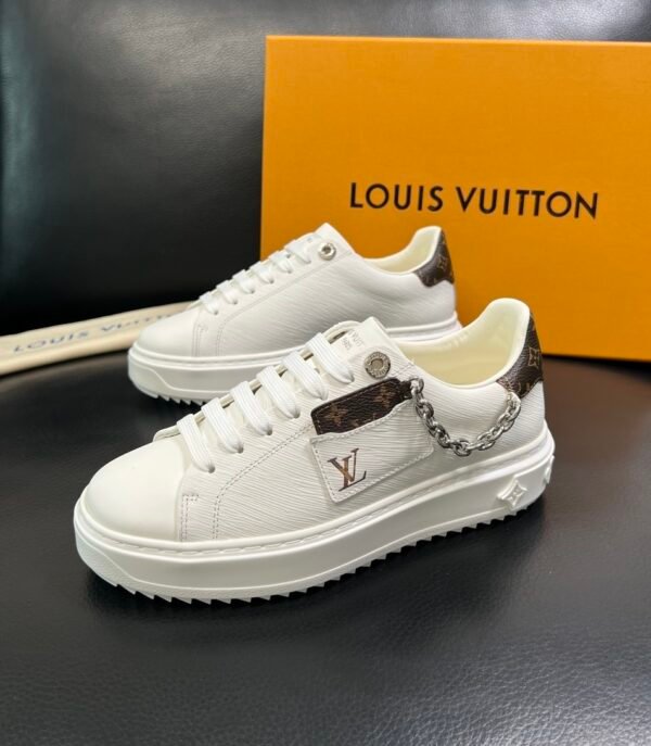 LVE Time Out Trainer | White Epi Calf Leather & Monogram Pouch