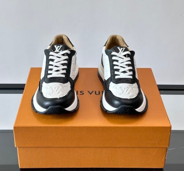 LVE Classic Trainers - White Monogram Canvas & Black Leather Trim