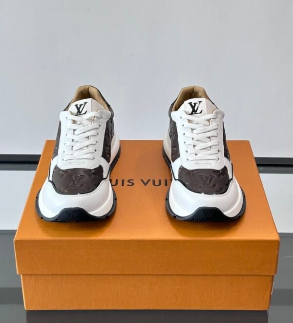 LVE Classic Trainers – Brown Monogram Canvas & White Leather