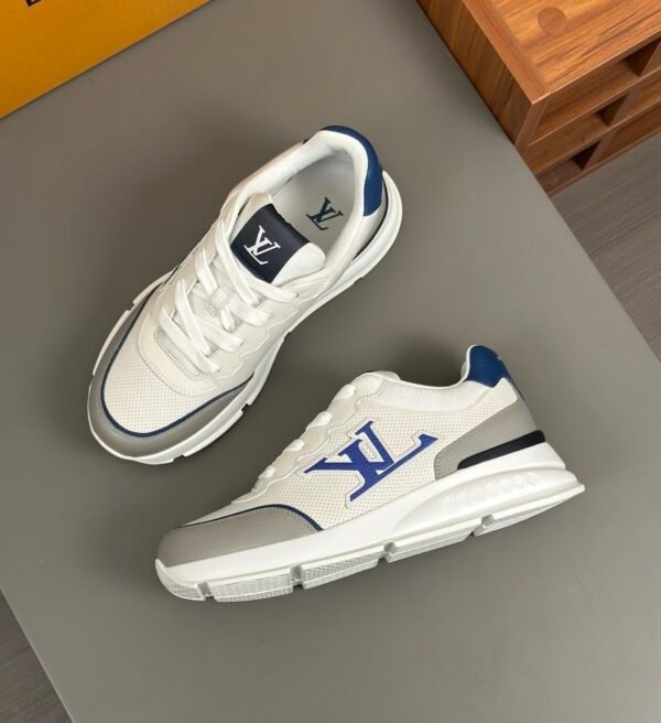 LVE White & Blue Low-Top Trainers