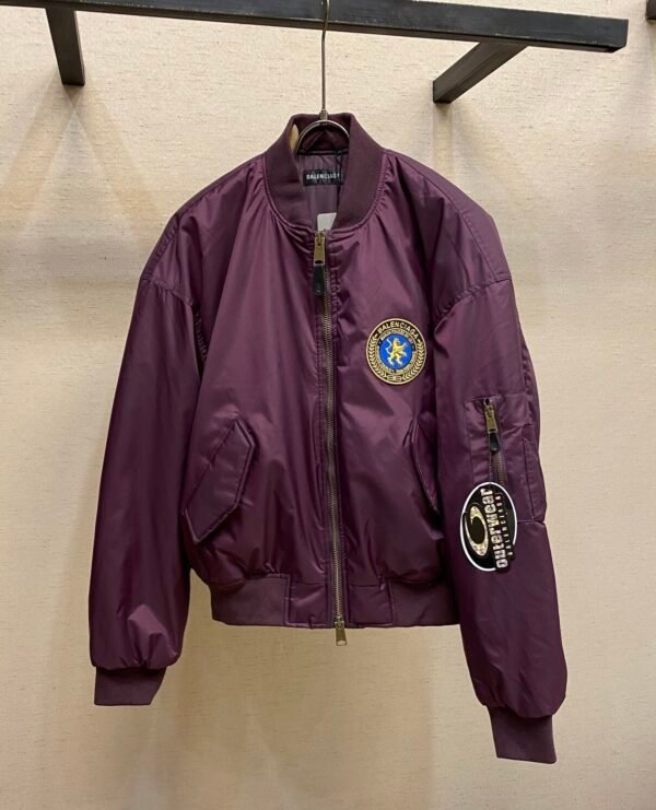 BLNCG Emblem Patch Bomber Jacket – Purple