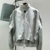 BLNCG Zip-Up Windbreaker Jacket - White Grey