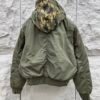 BLNCG Hooded Zip-Up Two-Layer Bomber Jacket - Olive Green