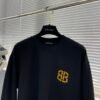 BLNCG Yellow Logo Print Long Sleeve Tee Jumper - Black