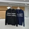 2031c045 GCCI Stripe Zip-Up Hooded Jumper